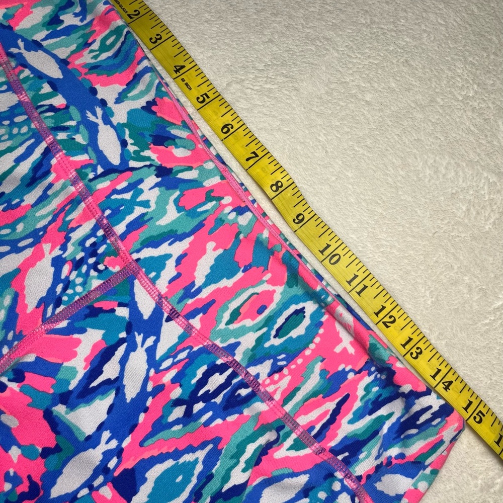 Lilly Pulitzer Luxletic Pink and Blue Patterned Leggings Sz L - Picture 6 of 7